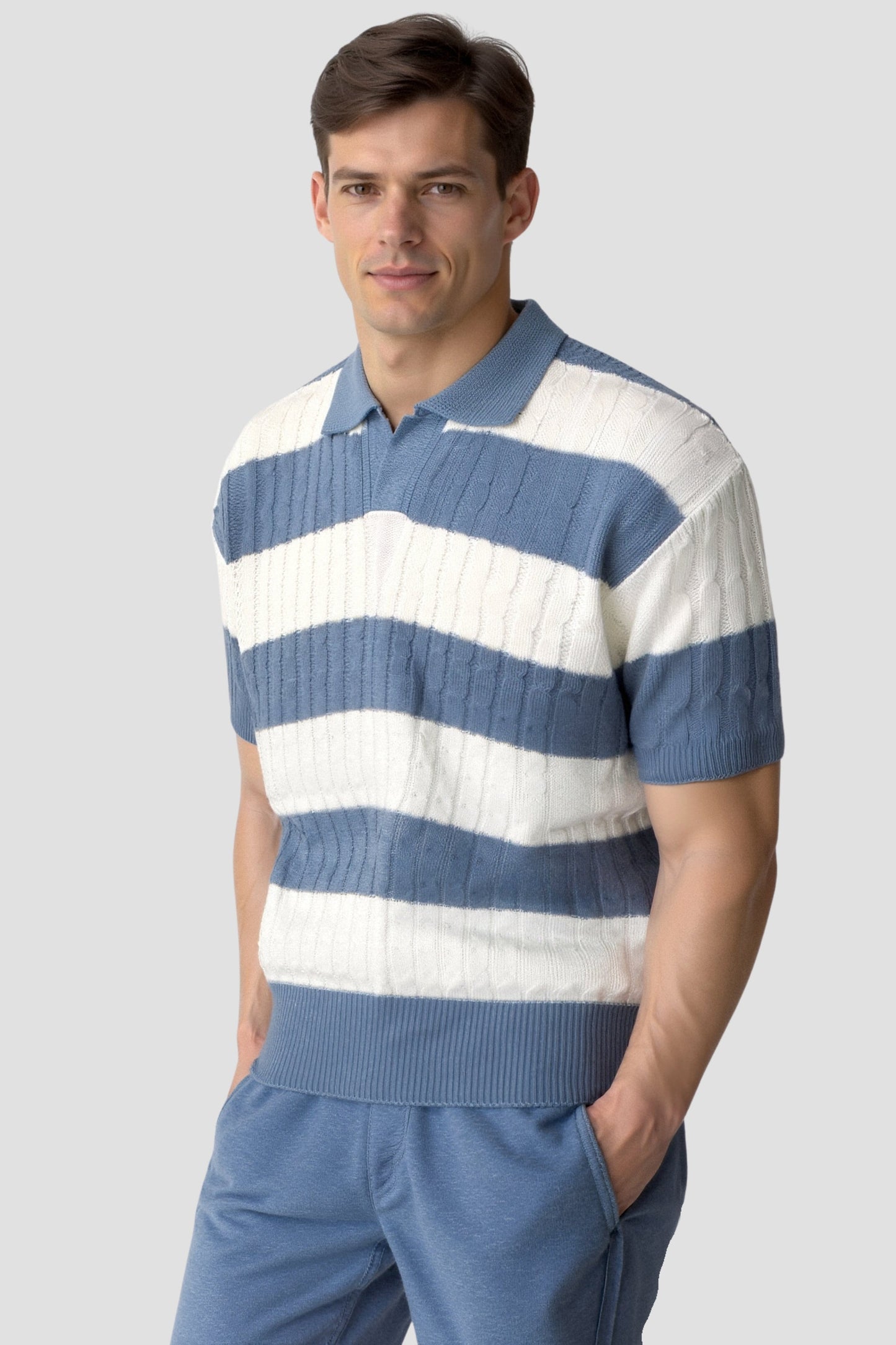 White Stripe Polo