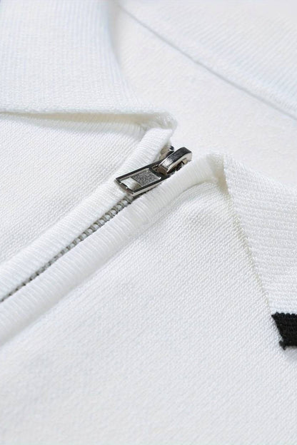 Knitted Quarter Zip Golf Polo