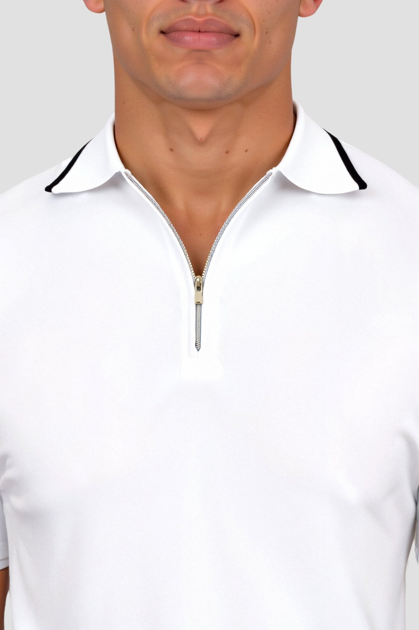 Knitted Quarter Zip Golf Polo