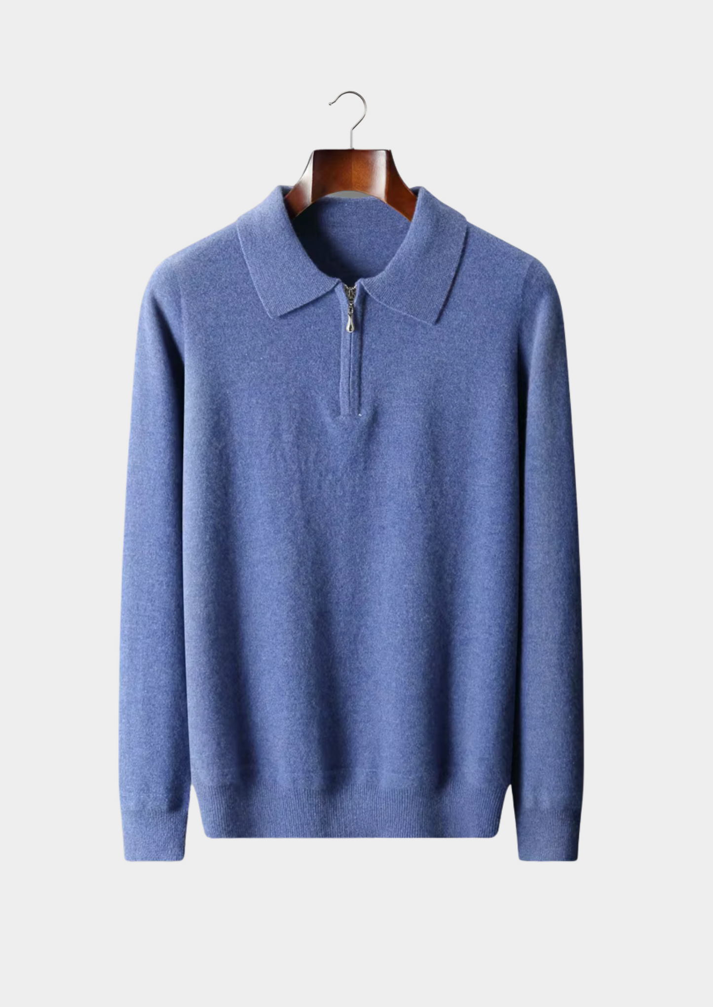 WOOL HALF ZIP POLO