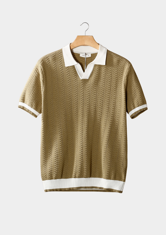 CONTRAST TEXTURED POLO